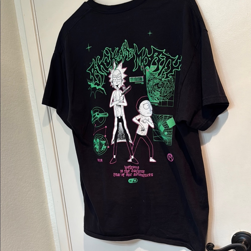 Rick & Morty Black Graphic Mens T-Shirt
